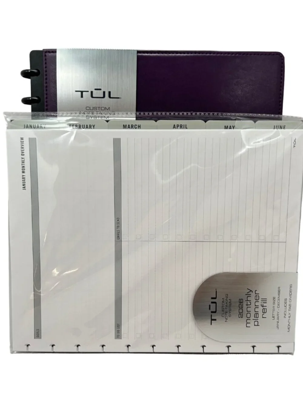 Custom System Leather Notebook, 60 Sheets, PLUS 2026 Calendar/Inserts Letter